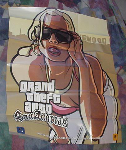 Grand Theft Auto San Andreas Poster and Map Official Rockstar
