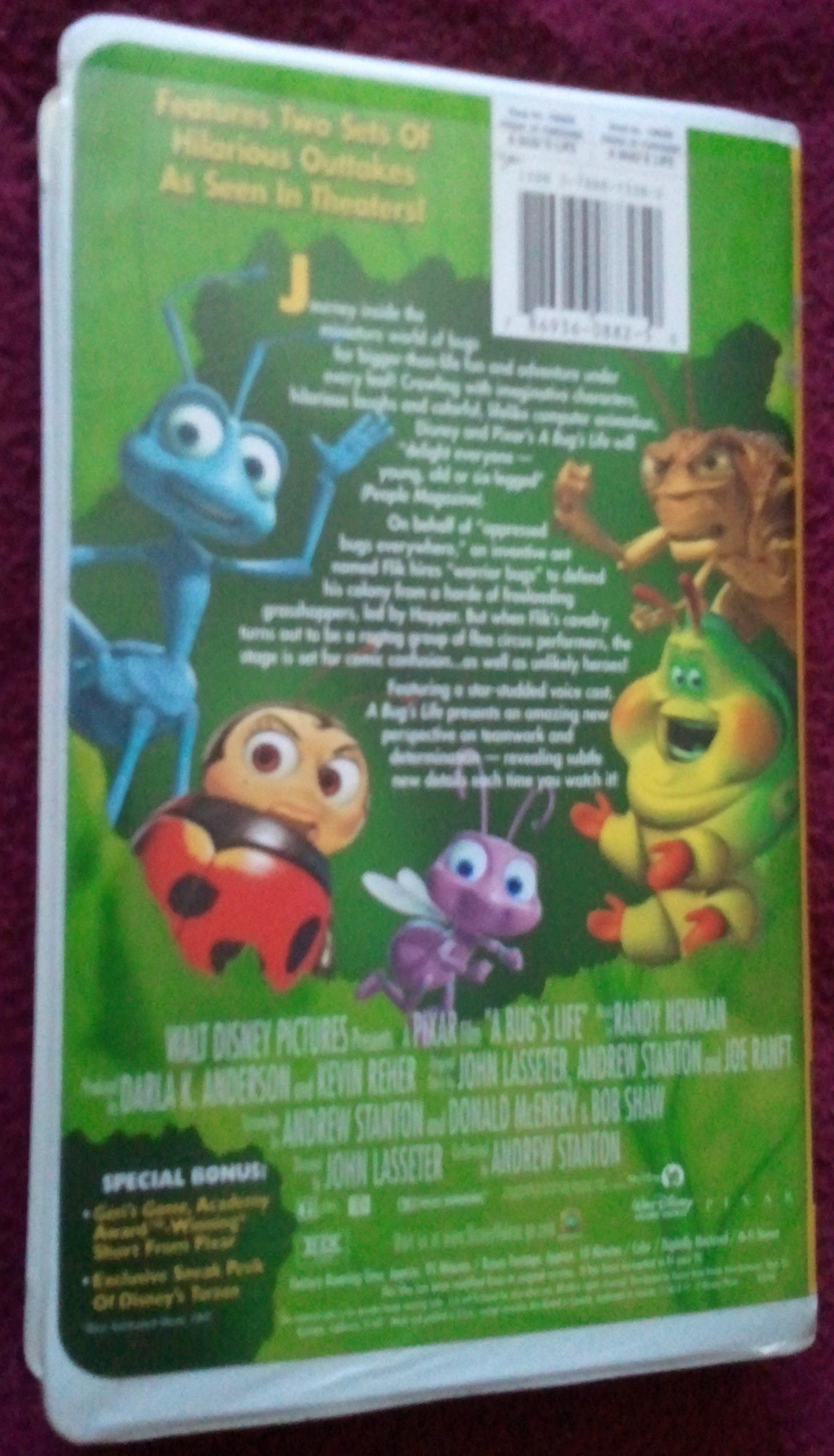 Disney Pixar VHS: A Bug's Life w/ Case THX w/ Geri's Game Short and ...